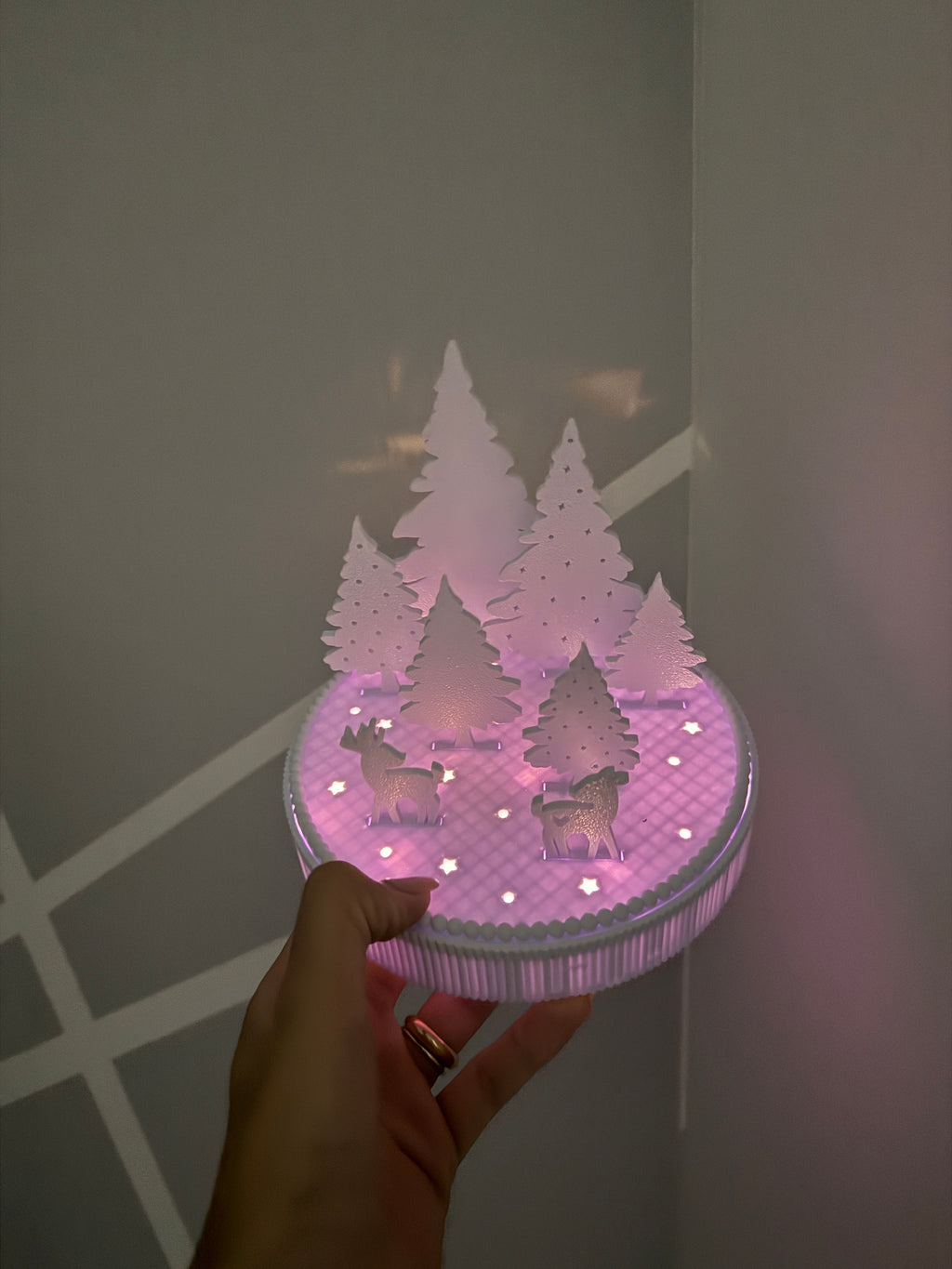 3D Weihnachts Leuchtsockel Rehe