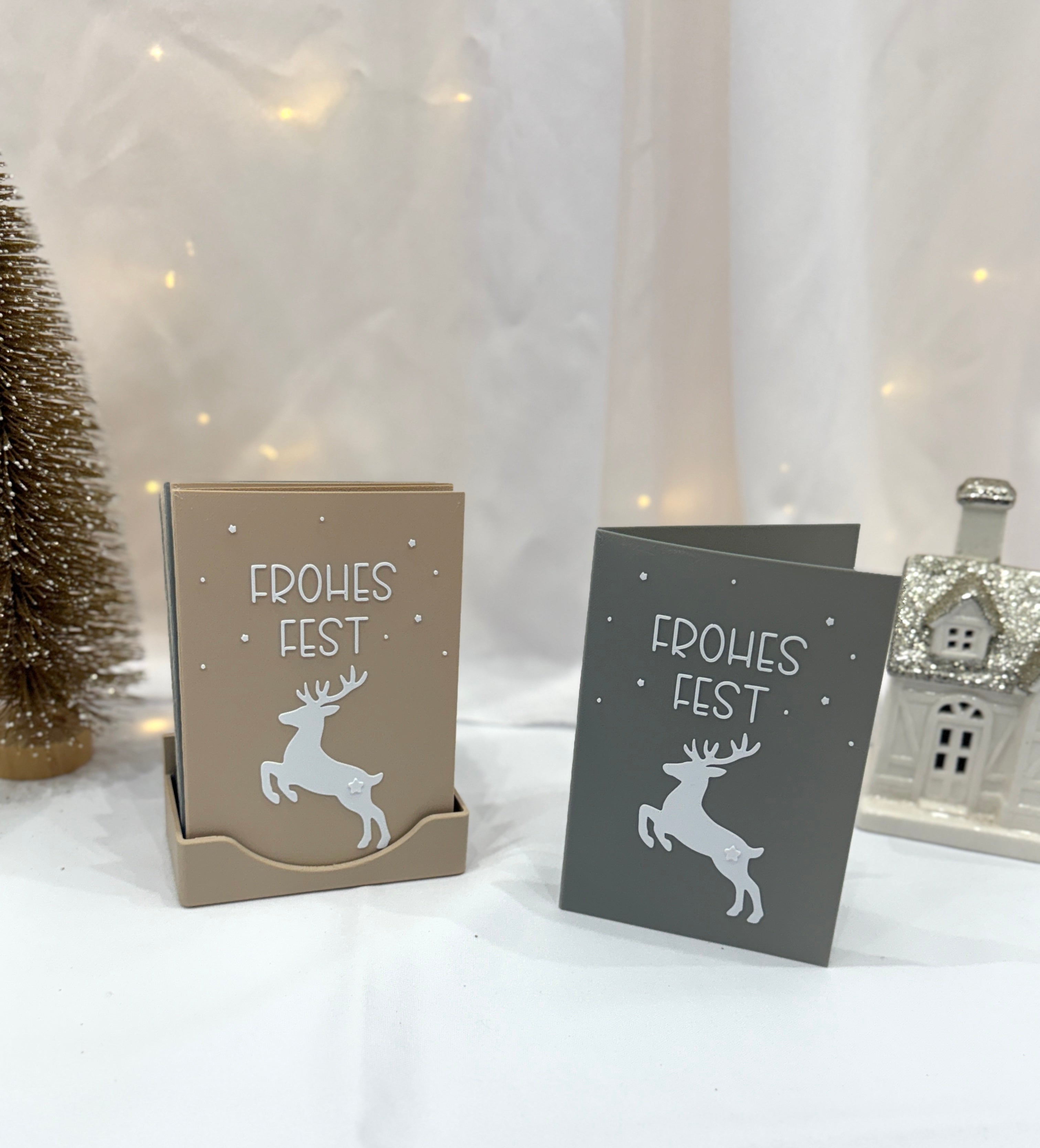 3D Weihnachtskarten Grau  ✨🎄