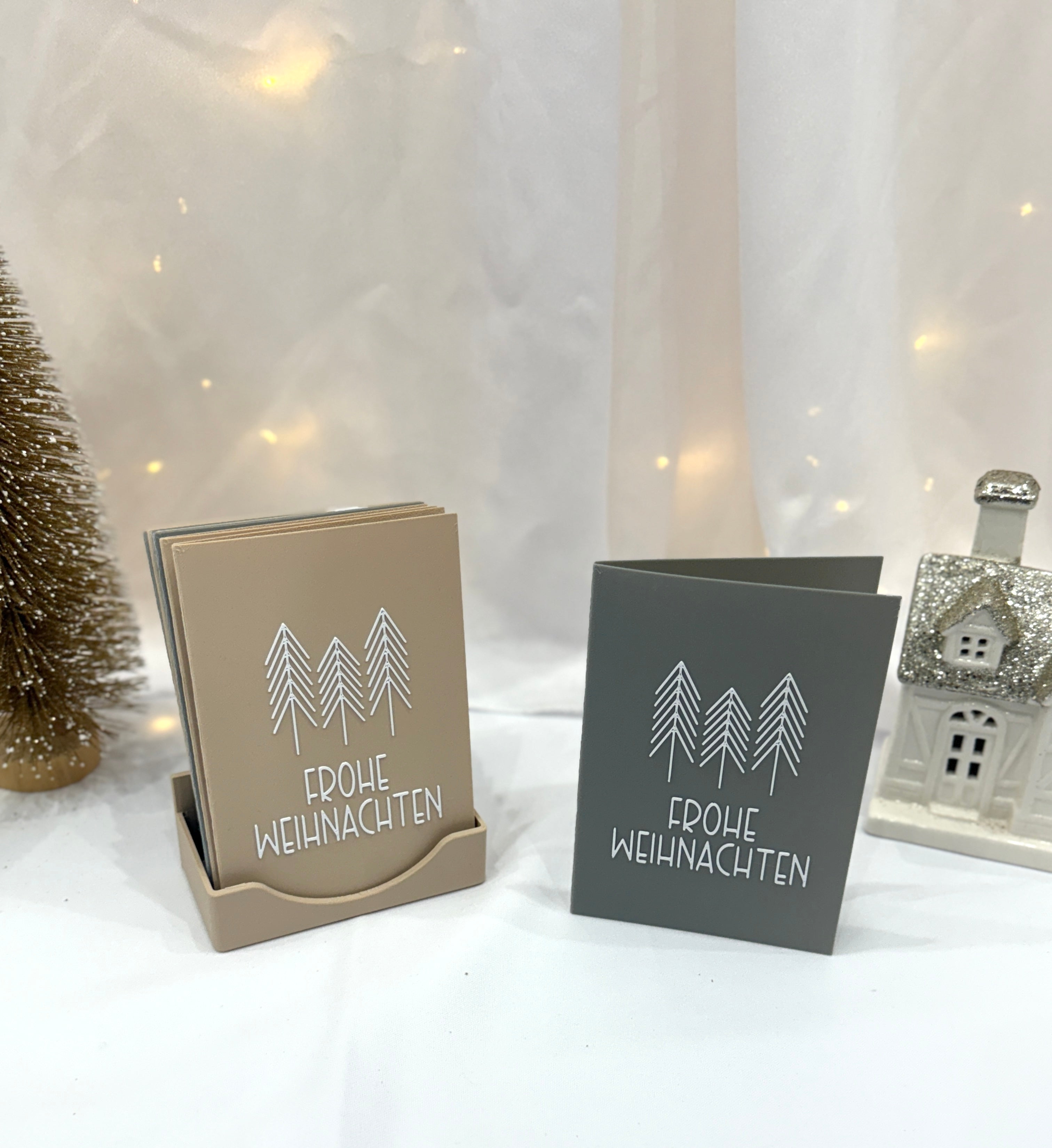3D Weihnachtskarten Grau  ✨🎄