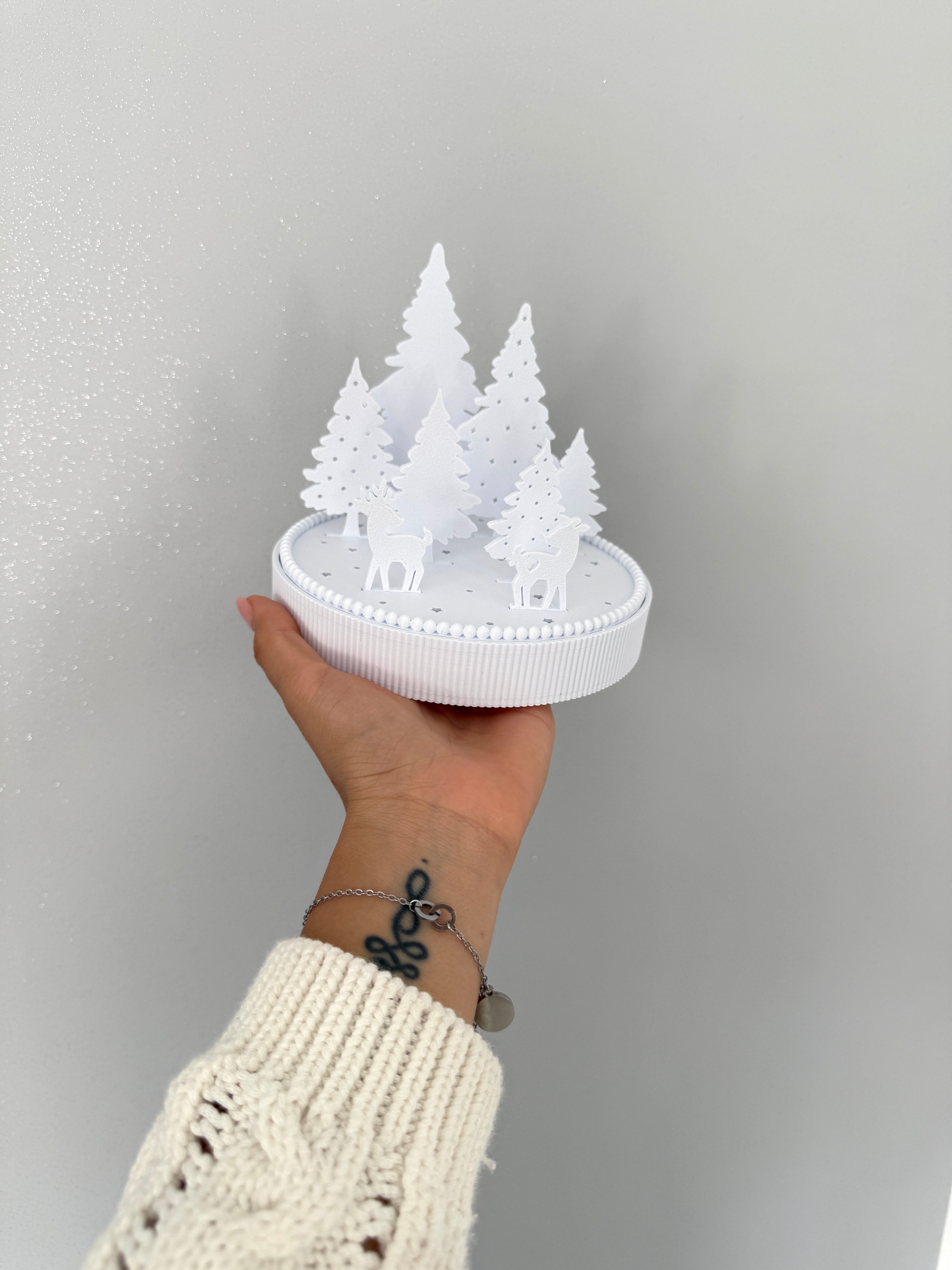 3D Weihnachts Leuchtsockel Rehe