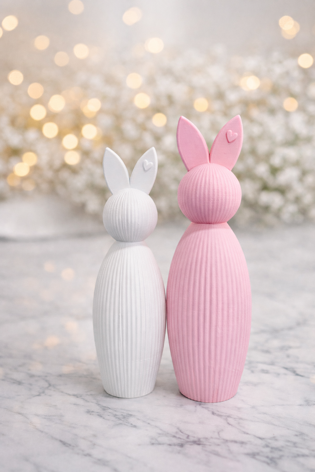 Geriffelte Häschen-Deko aus recycletem PLA - Moderne Osterdeko für dein Zuhause - Umweltfreundliche Osterhasen-Deko 🐣