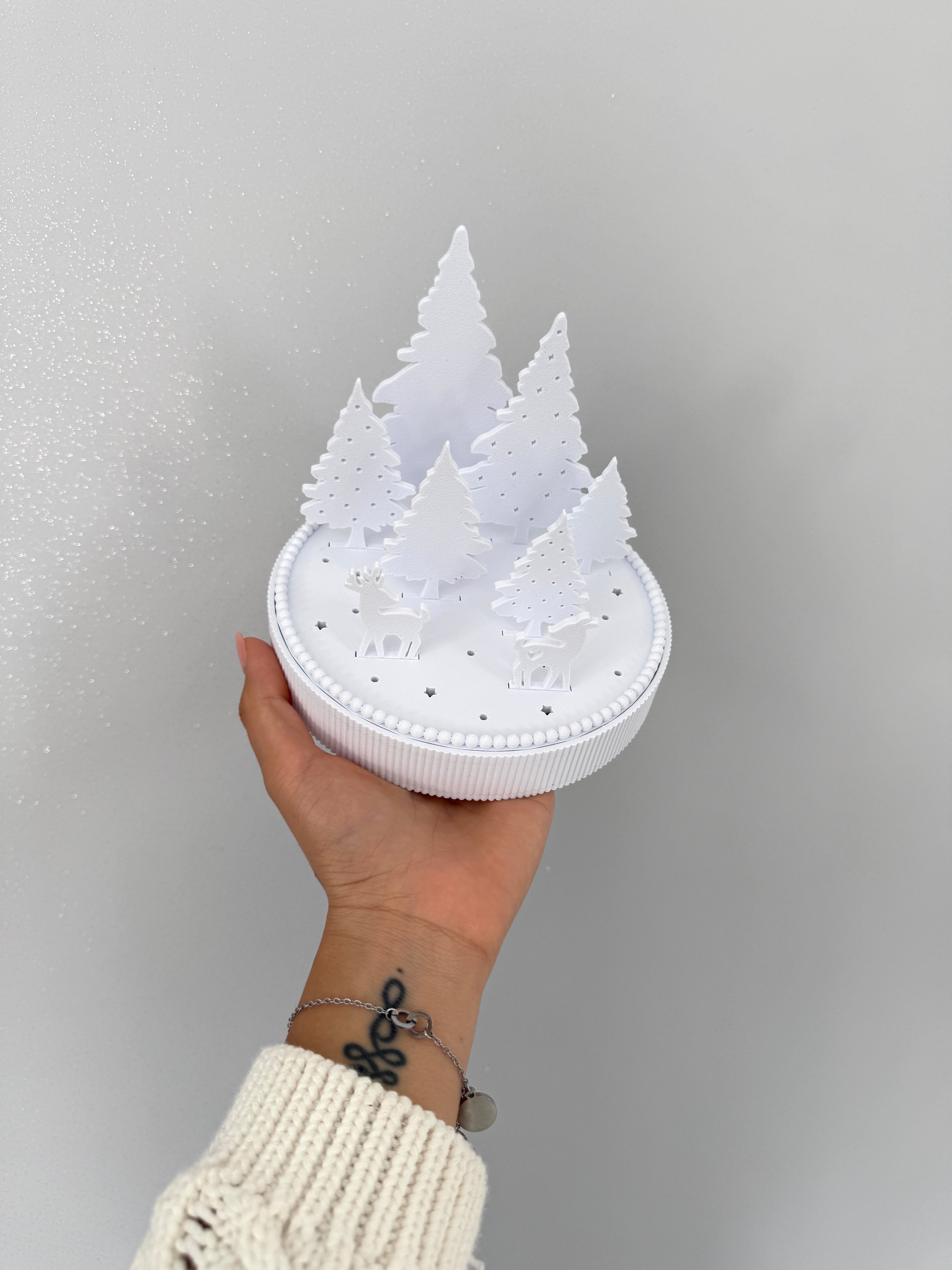 3D Weihnachts Leuchtsockel Rehe