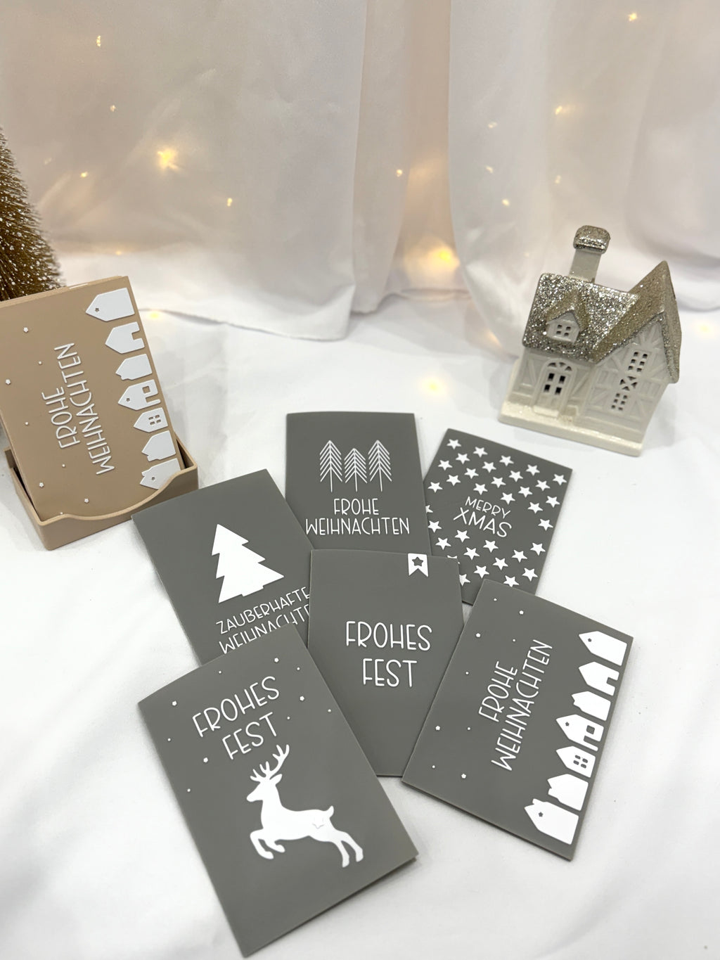 3D Weihnachtskarten Grau  ✨🎄