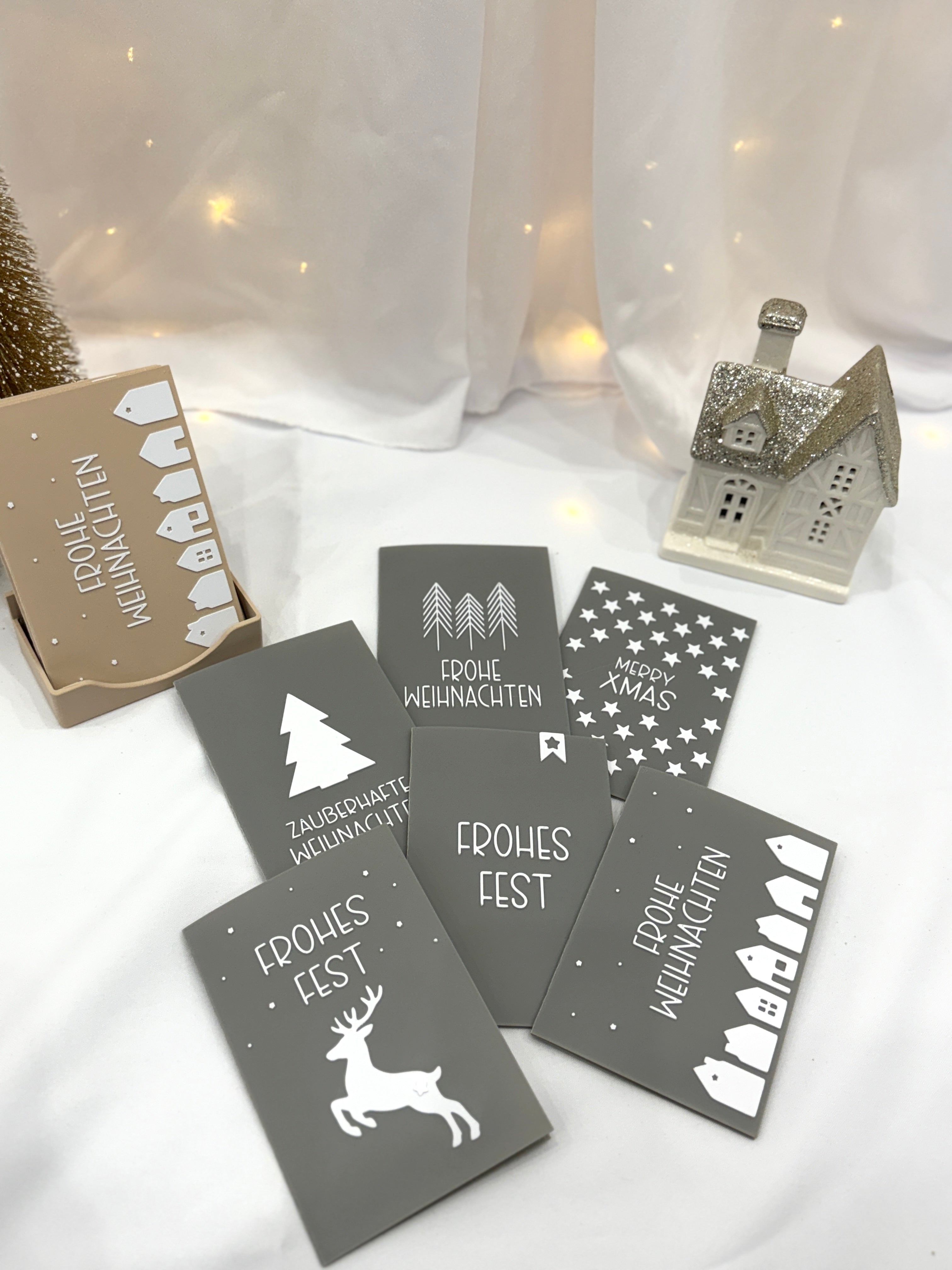 3D Weihnachtskarten Grau  ✨🎄