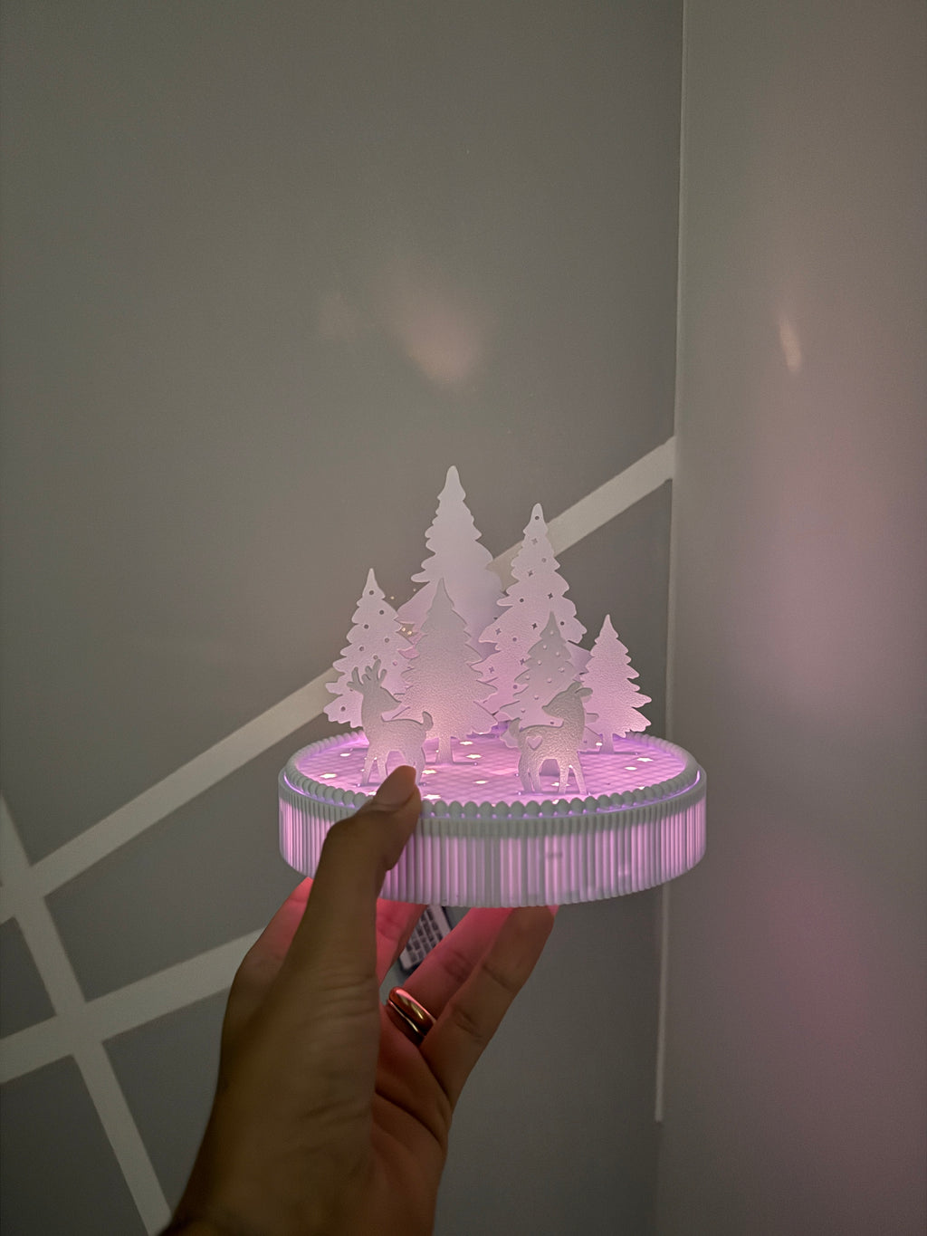 3D Weihnachts Leuchtsockel Rehe