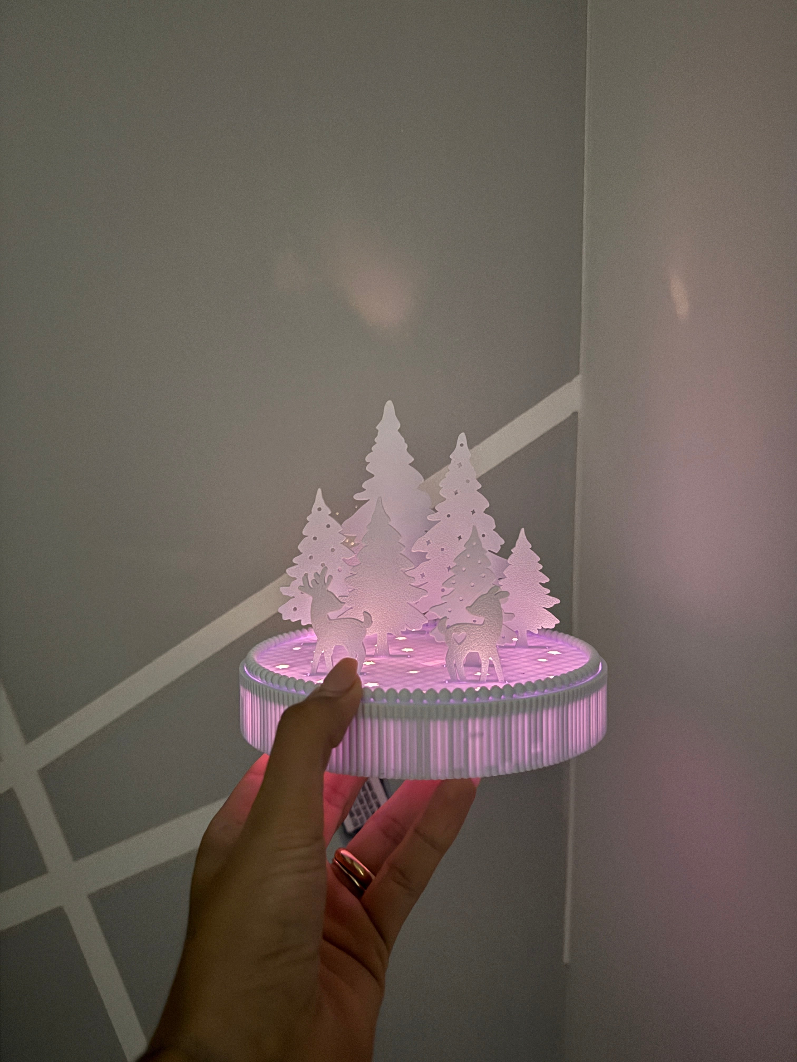 3D Weihnachts Leuchtsockel Rehe