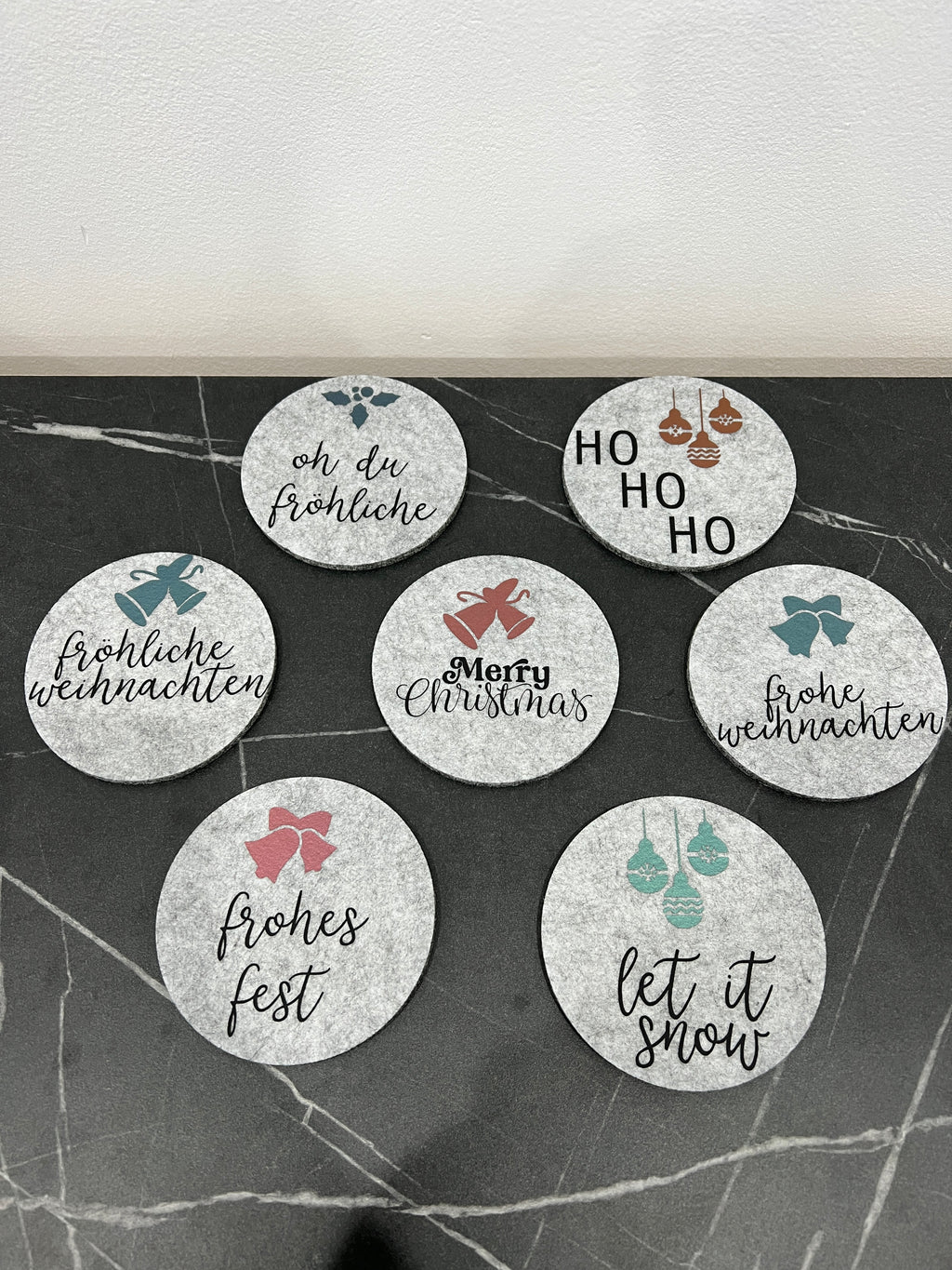 Filzuntersetzer Weihnachten 6er Set