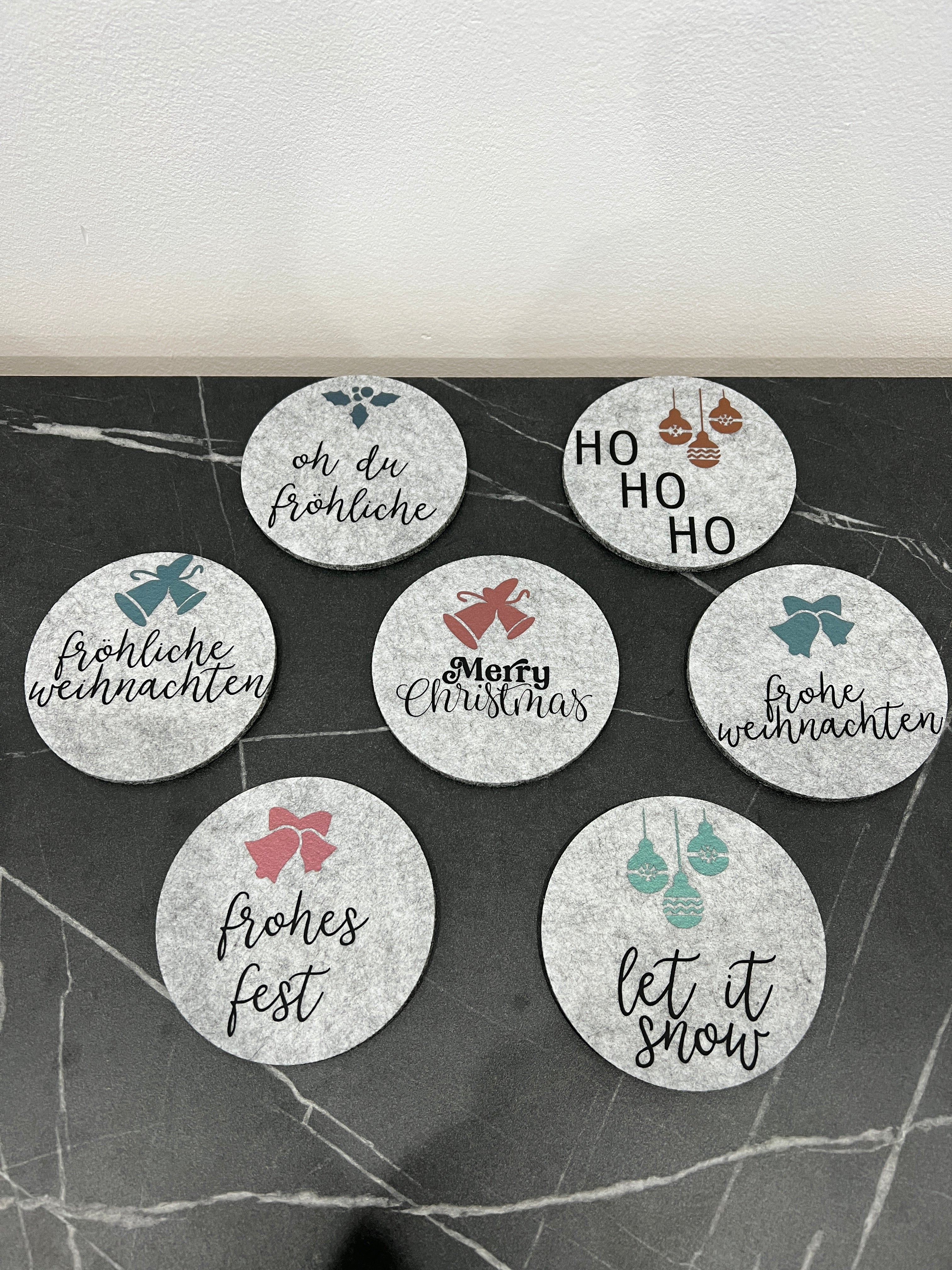 Filzuntersetzer Weihnachten 6er Set